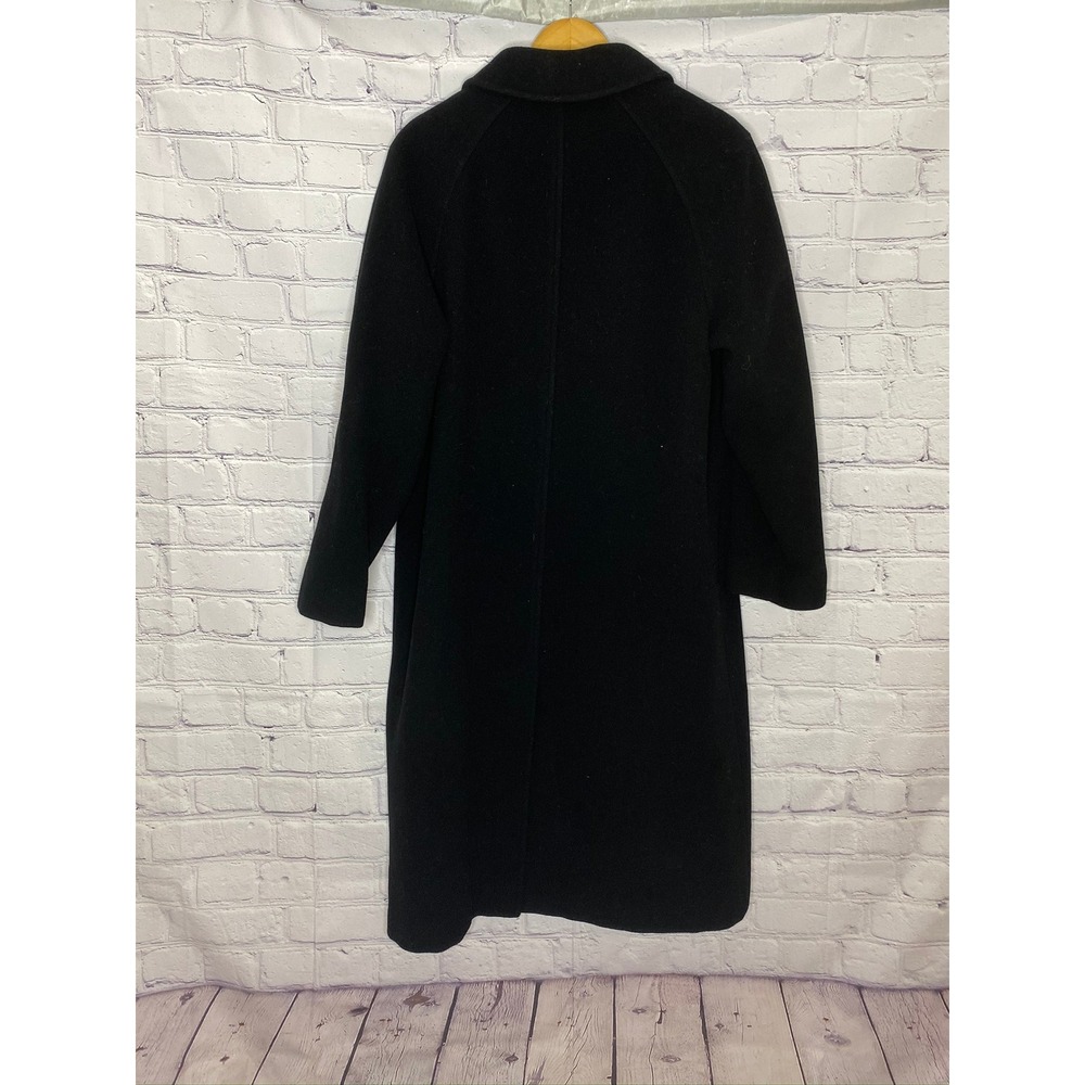 Hilary Radley Womens Black 100% Wool Long Overcoat Vintage Made in Canada 14 - Picture 3 of 5